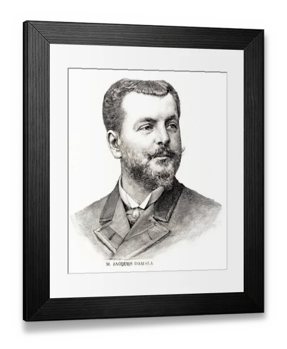 Framed Print : Engraving Jacques Danala husband Sarah Bernard