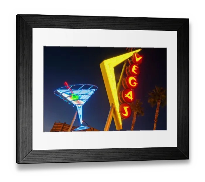 Framed Print : Neon signs in Fremont Street, Downtown Las Vegas