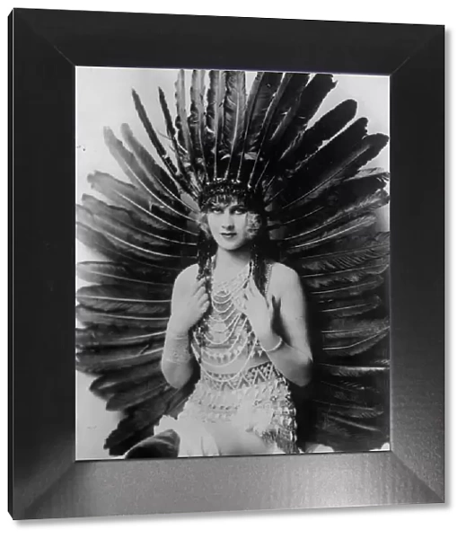 Hazel Forbes of Ziegfeld Follies Wearing Feathered Headdress