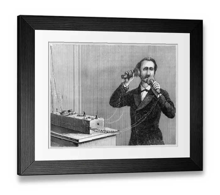 Framed Print : Alexander Graham Bell engraving 1886 Framed Print : Alexander Graham Bell engraving 1886