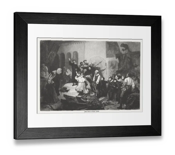 Framed Print : John Knox (1514-1572) in the Abbey of Scone (1559) Framed Print : John Knox (1514-1572) in the Abbey of Scone (1559)