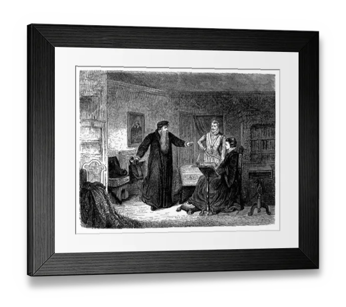 Framed Print : John Knox admonished Mary, Queen of Scots, for supporting Catholic practices, 1561-1564 Framed Print : John Knox admonished Mary, Queen of Scots, for supporting Catholic practices, 1561-1564
