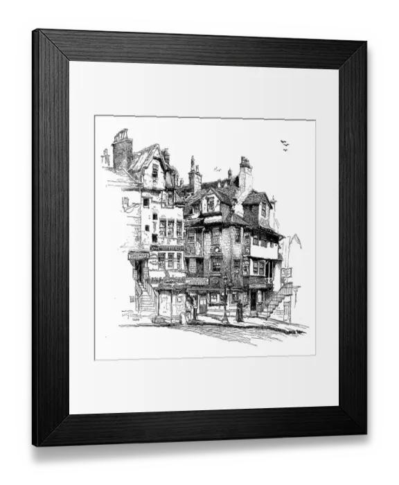 Framed Print : Antique illustration of old Edinburgh: John Knoxs house Framed Print : Antique illustration of old Edinburgh: John Knoxs house