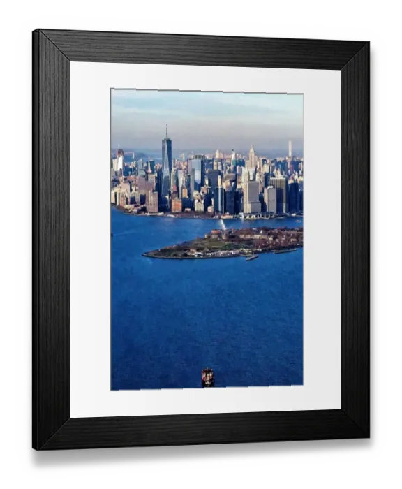 Framed Print : New York Harbor and Manhattan