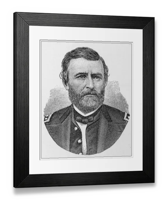 Framed Print : Antique illustration of important people of the past: Ulysses Simpson Grant Framed Print : Antique illustration of important people of the past: Ulysses Simpson Grant