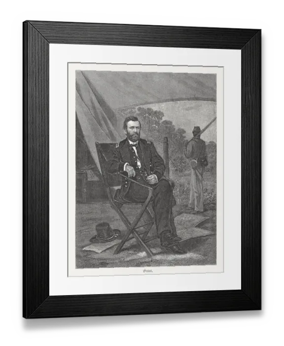 Framed Print : Ulysses Simpson Grant (1822-1885), 18th U. S. president, woodcut, published 1886
