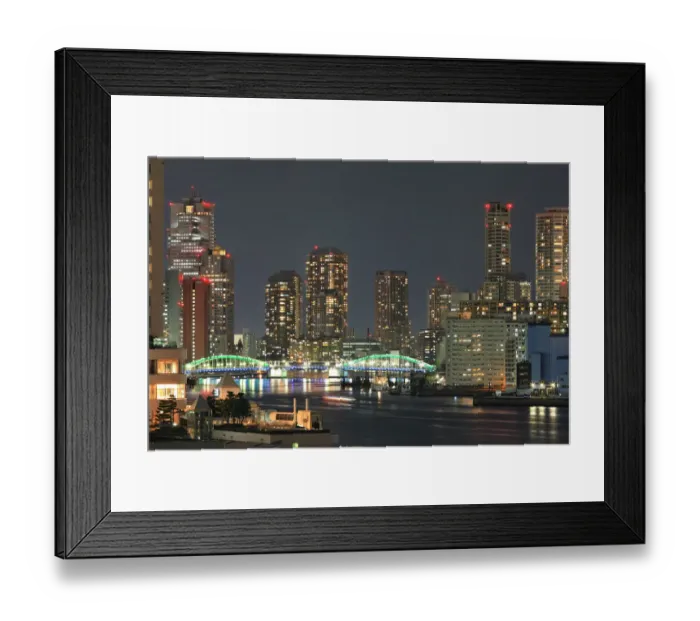 Framed Print : Tokyo Waterfront at Night Framed Print : Tokyo Waterfront at Night