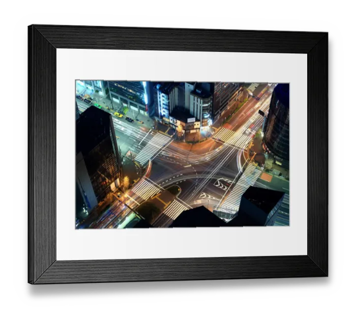 Framed Print : Busy crossing night Framed Print : Busy crossing night