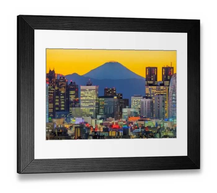 Framed Print : Tokyo Skyline with Mt. Fuji in Magic Light Framed Print : Tokyo Skyline with Mt. Fuji in Magic Light