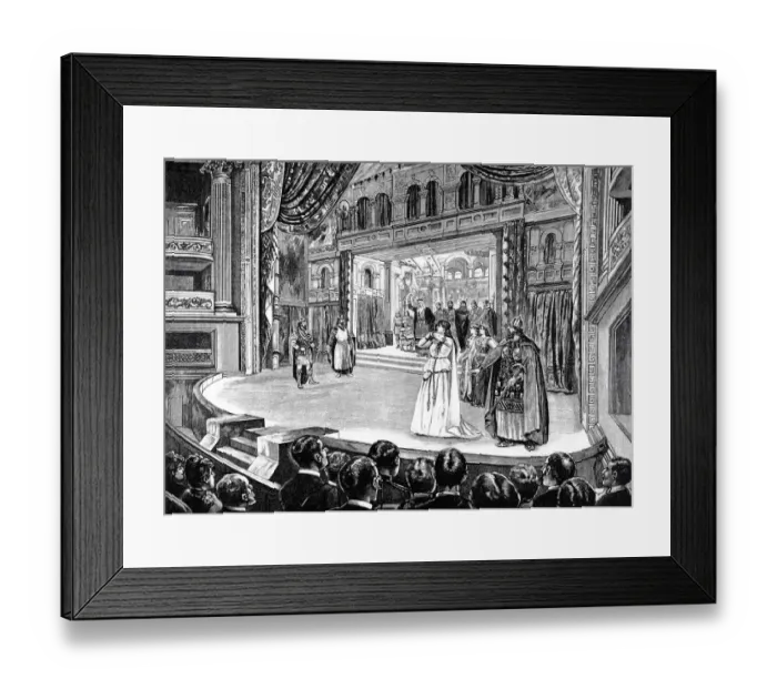 Framed Print : The performance of King Lear on the new Shakespeare stage at the Royal Court Theatre in Framed Print : The performance of King Lear on the new Shakespeare stage at the Royal Court Theatre in