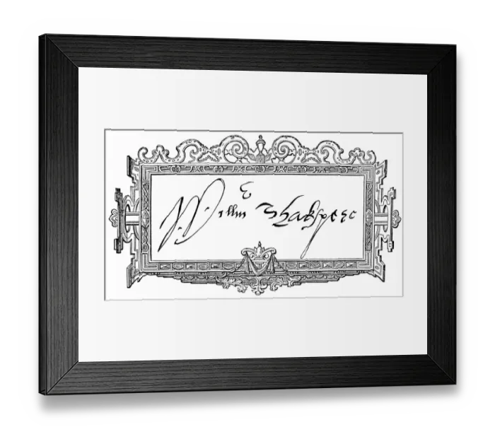 Framed Print : William Shakespeareas Signature Framed Print : William Shakespeareas Signature