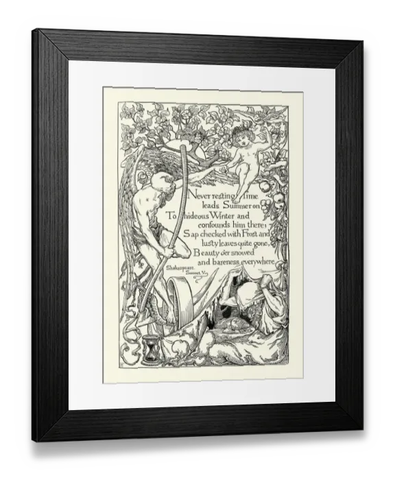Framed Print : William Shakespeares Sonnet V leads Summer on To hideous Winter Framed Print : William Shakespeares Sonnet V leads Summer on To hideous Winter