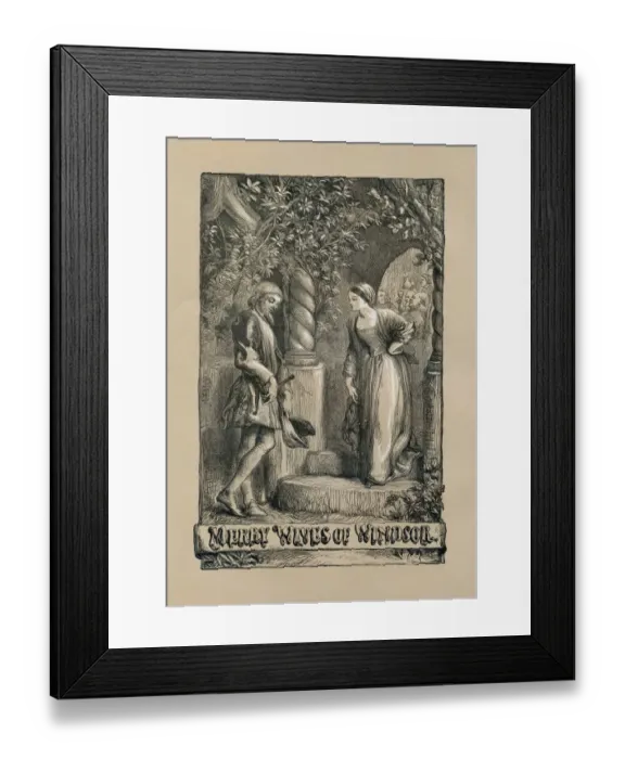 Framed Print : Shakespeare, The Merry Wives of Windsor, Engraving Framed Print : Shakespeare, The Merry Wives of Windsor, Engraving