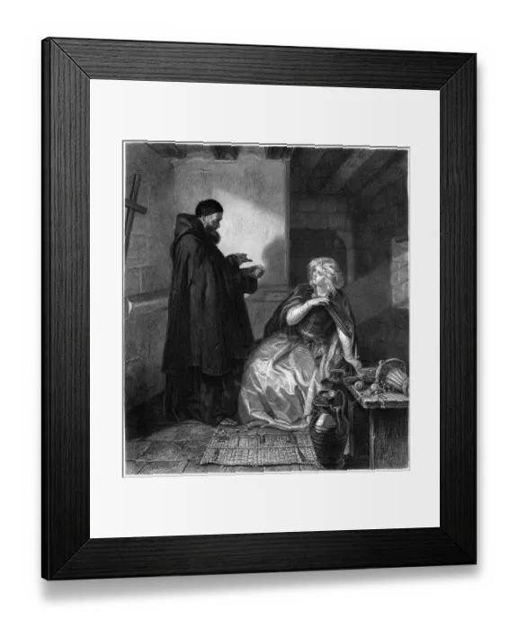 Framed Print : William Shakespeare: Cell of Friar Lawrence (Romeo and Juliet) (illustration) Framed Print : William Shakespeare: Cell of Friar Lawrence (Romeo and Juliet) (illustration)