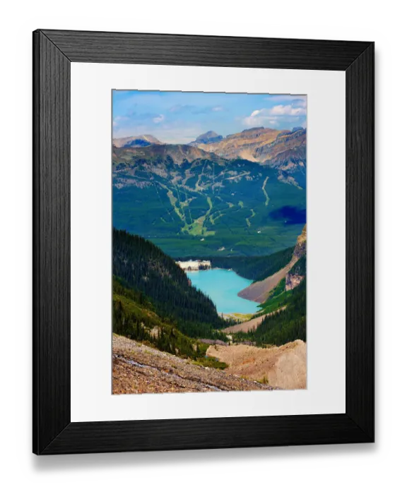 Framed Print : Lake Louise from Plain of Six glaciers trail Framed Print : Lake Louise from Plain of Six glaciers trail