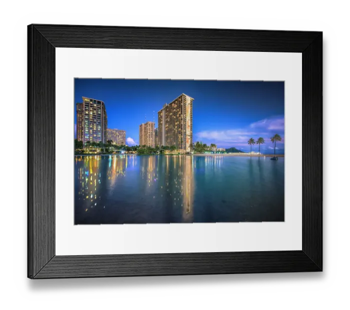 Framed Print : Waikiki Lagoon And Hotels Framed Print : Waikiki Lagoon And Hotels