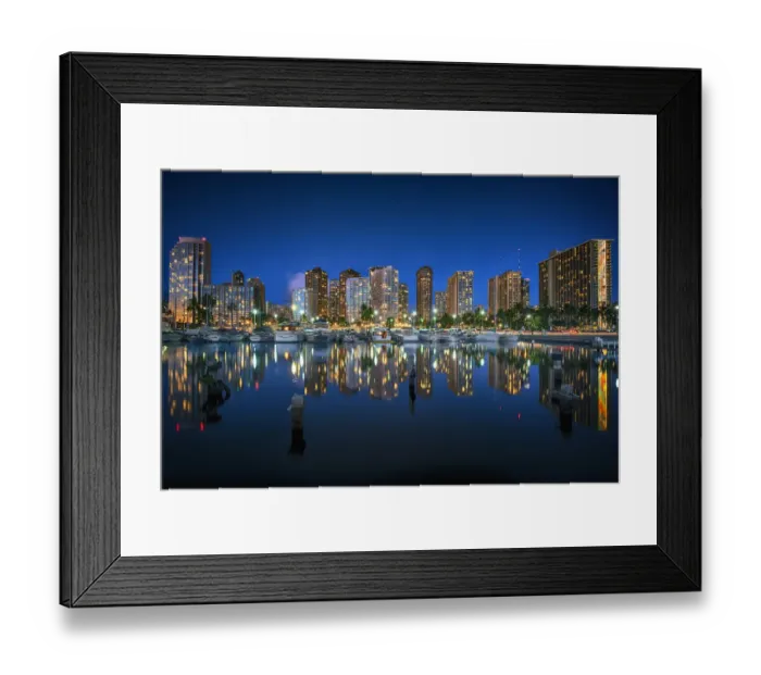 Framed Print : Waikiki Marina At Dusk Framed Print : Waikiki Marina At Dusk
