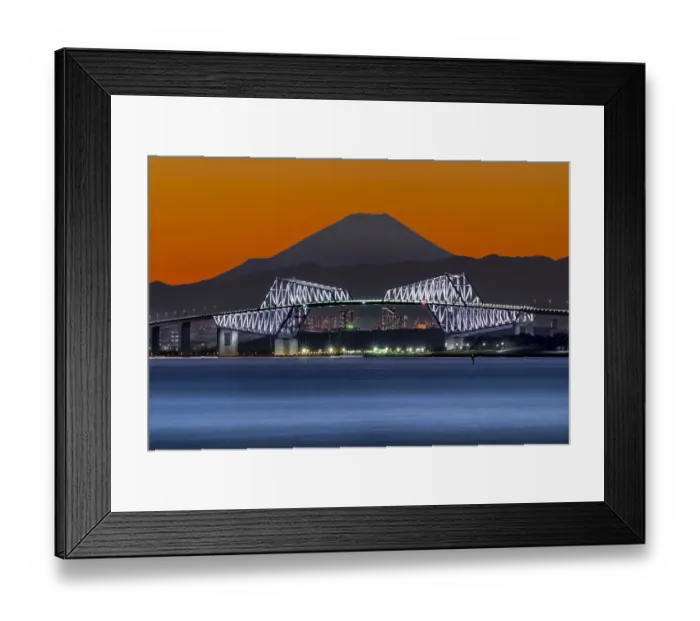 Framed Print : Mt. Fuji and Gate Bridge, Tokyo