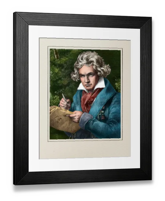 Framed Print : Ludwig van Beethoven german composer and pianist illustration