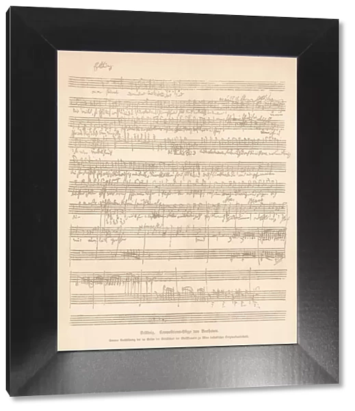 ErlkAonig, composition sketch by Ludwig van Beethoven, facsimile, published 1885