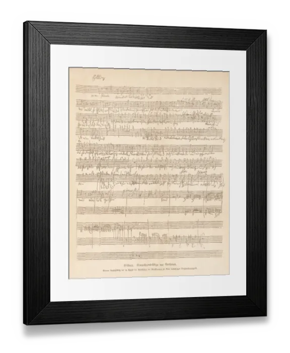 Framed Print : ErlkAonig, composition sketch by Ludwig van Beethoven, facsimile, published 1885 Framed Print : ErlkAonig, composition sketch by Ludwig van Beethoven, facsimile, published 1885