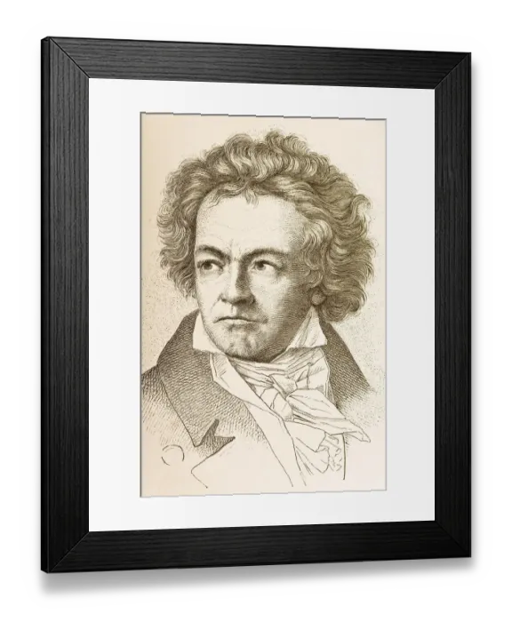 Framed Print : Engraving of composer Ludwig van Beethoven from 1882 Framed Print : Engraving of composer Ludwig van Beethoven from 1882