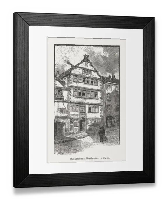 Framed Print : Birthplace of Ludwig van Beethoven in Bonn, Germany, published 1885 Framed Print : Birthplace of Ludwig van Beethoven in Bonn, Germany, published 1885