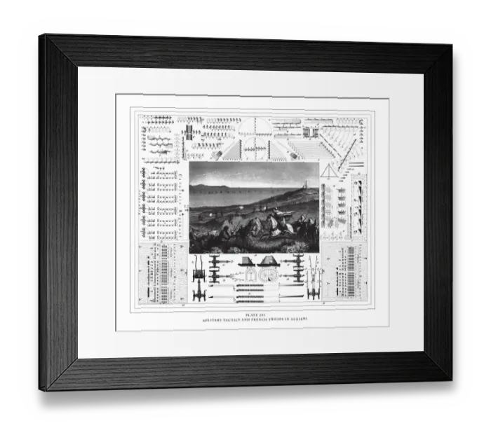 Framed Print : Military Tactics and French Troops in Algiers Engraving Antique Illustration Framed Print : Military Tactics and French Troops in Algiers Engraving Antique Illustration