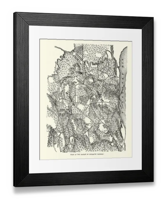 Framed Print : Plan of the Battle of Shiloh (Pittsburgh Landing) Framed Print : Plan of the Battle of Shiloh (Pittsburgh Landing)