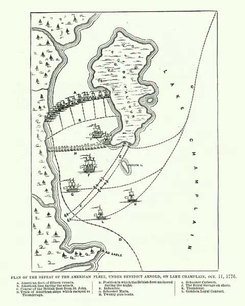 Map of the Battle of Valcour Island, 1776