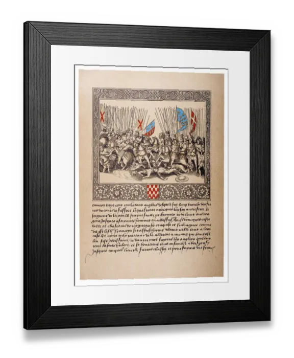 Framed Print : Battle of Agincourt from Enguerrand de Monstrelets Chronique de France Framed Print : Battle of Agincourt from Enguerrand de Monstrelets Chronique de France