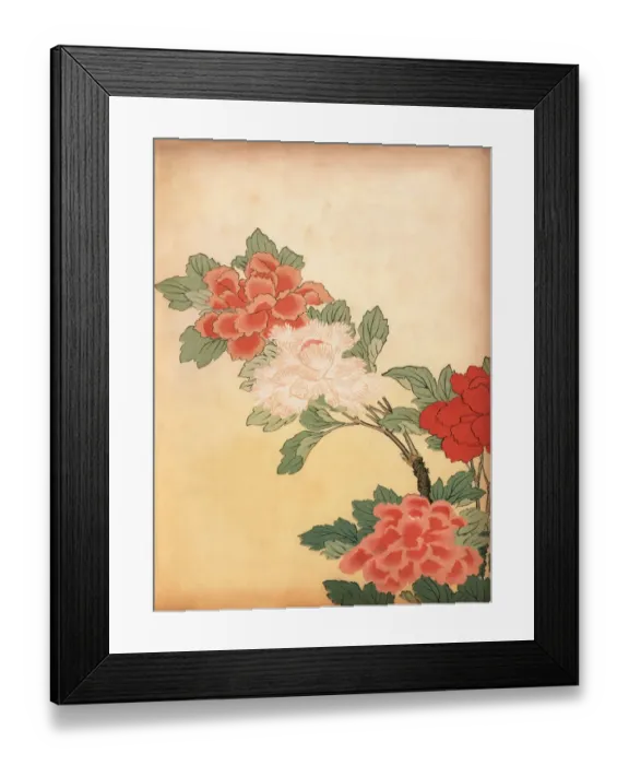 Framed Print : Art of Japan, Chrysanthemum flowers Framed Print : Art of Japan, Chrysanthemum flowers