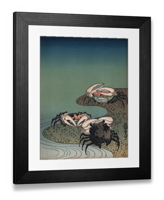 Framed Print : Art of Japan, Crabs on a beach Framed Print : Art of Japan, Crabs on a beach