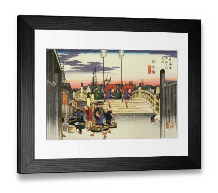 Framed Print : Scenery of Nihonbashi in Edo Period, Painting, Woodcut, Japanese Wood Block Print Framed Print : Scenery of Nihonbashi in Edo Period, Painting, Woodcut, Japanese Wood Block Print
