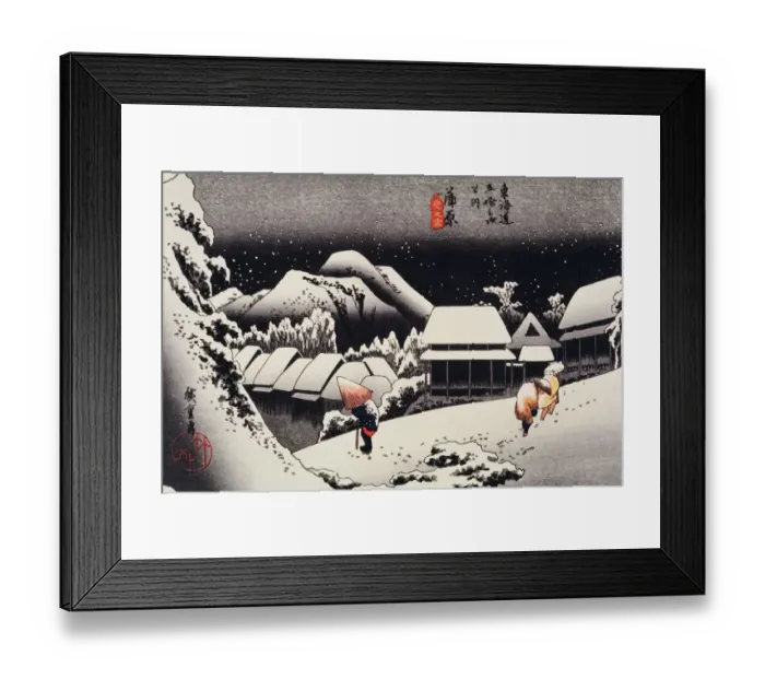 Framed Print : Scenery of Kambara in Edo Period, Painting, Woodcut, Japanese Wood Block Print, Side View