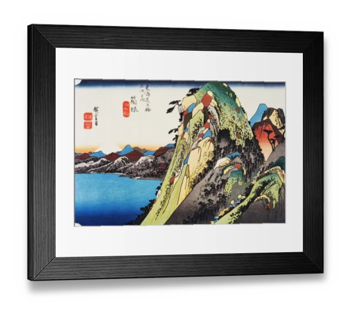 Framed Print : Scenery of Hakone in Edo Period, Painting, Woodcut, Japanese Wood Block Print Framed Print : Scenery of Hakone in Edo Period, Painting, Woodcut, Japanese Wood Block Print