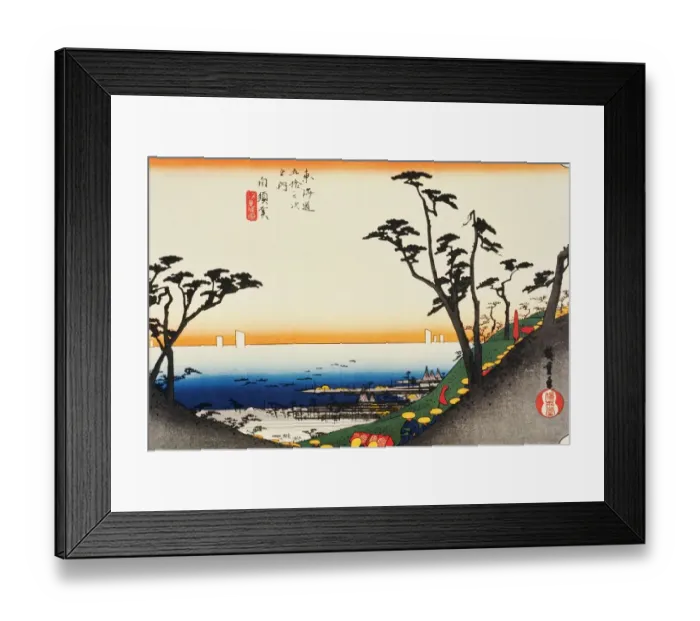 Framed Print : Scenery of Shirasuka in Edo Period, Painting, Woodcut, Japanese Wood Block Print