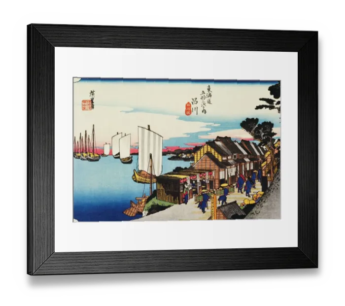 Framed Print : Scenery of Shinagawa in Edo Period, Painting, Woodcut, Japanese Wood Block Print Framed Print : Scenery of Shinagawa in Edo Period, Painting, Woodcut, Japanese Wood Block Print