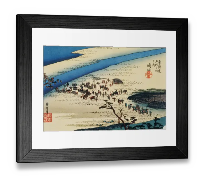 Framed Print : Scenery of Shimada in Edo Period, Painting, Woodcut, Japanese Wood Block Print Framed Print : Scenery of Shimada in Edo Period, Painting, Woodcut, Japanese Wood Block Print