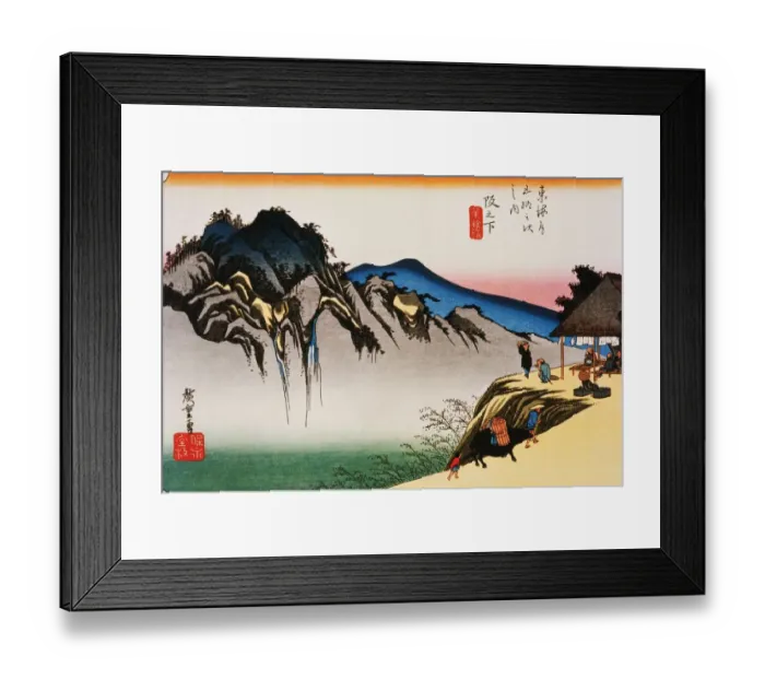 Framed Print : Scenery of Sakanoshita in Edo Period, Painting, Woodcut, Japanese Wood Block Print Framed Print : Scenery of Sakanoshita in Edo Period, Painting, Woodcut, Japanese Wood Block Print