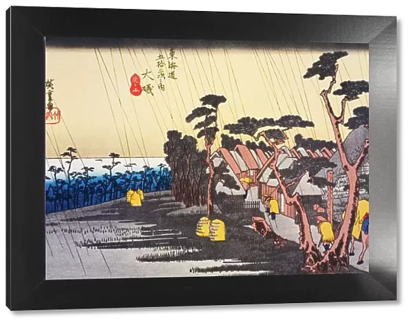 Scenery of Oiso in Edo Period, Painting, Woodcut, Japanese Wood Block Print