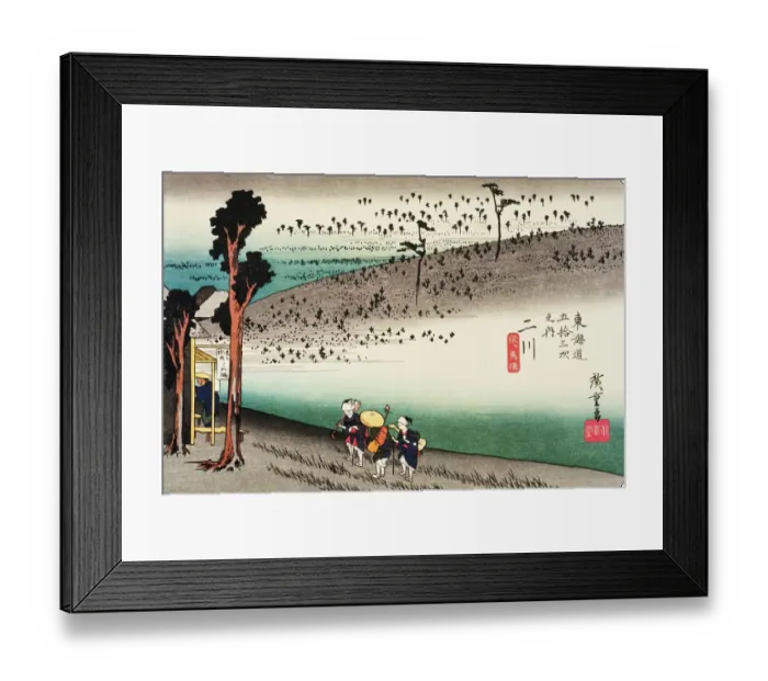 Framed Print : Scenery of Futagawa in Edo Period, Painting, Woodcut, Japanese Wood Block Print Framed Print : Scenery of Futagawa in Edo Period, Painting, Woodcut, Japanese Wood Block Print
