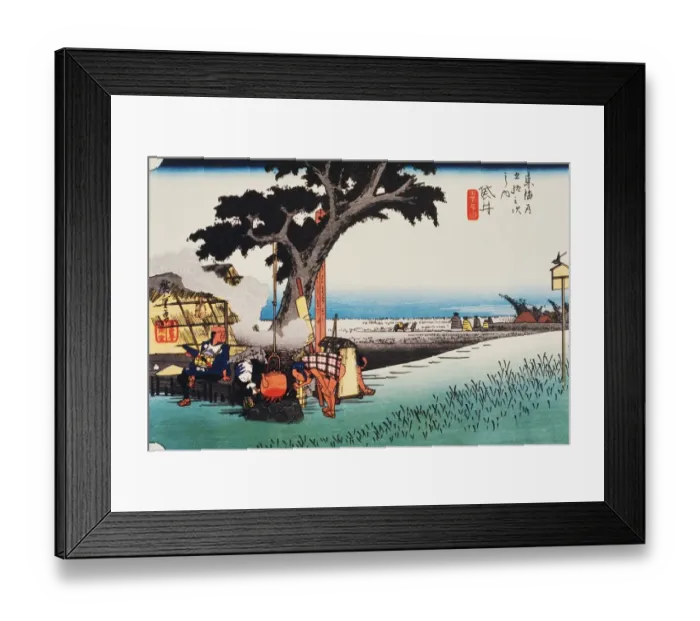 Framed Print : Scenery of Fukuroi in Edo Period, Painting, Woodcut, Japanese Wood Block Print Framed Print : Scenery of Fukuroi in Edo Period, Painting, Woodcut, Japanese Wood Block Print