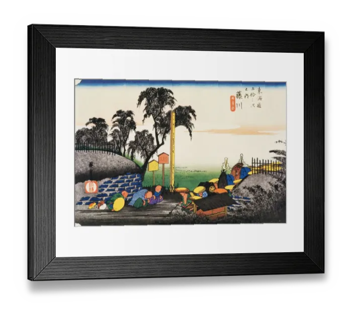 Framed Print : Scenery of Fujikawa in Edo Period, Painting, Woodcut, Japanese Wood Block Print Framed Print : Scenery of Fujikawa in Edo Period, Painting, Woodcut, Japanese Wood Block Print