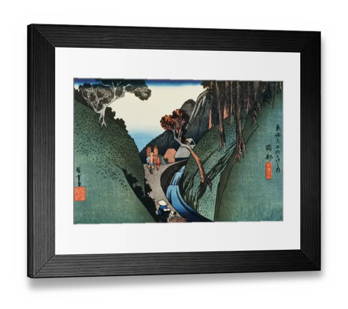Framed Print : Scenery of Okabe in Edo Period, Painting, Woodcut, Japanese Wood Block Print Framed Print : Scenery of Okabe in Edo Period, Painting, Woodcut, Japanese Wood Block Print