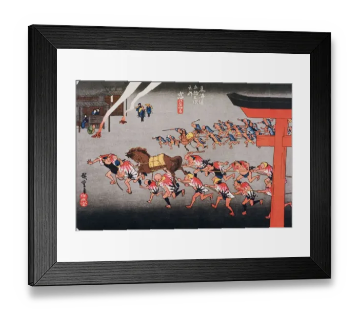 Framed Print : Scenery of Miya in Edo Period, Painting, Woodcut, Japanese Wood Block Print Framed Print : Scenery of Miya in Edo Period, Painting, Woodcut, Japanese Wood Block Print
