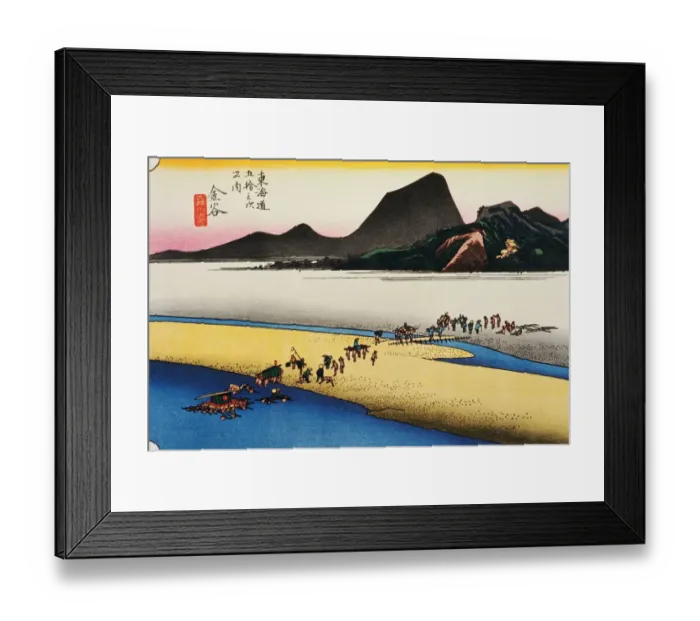 Framed Print : Scenery of Kanaya in Edo Period, Painting, Woodcut, Japanese Wood Block Print Framed Print : Scenery of Kanaya in Edo Period, Painting, Woodcut, Japanese Wood Block Print