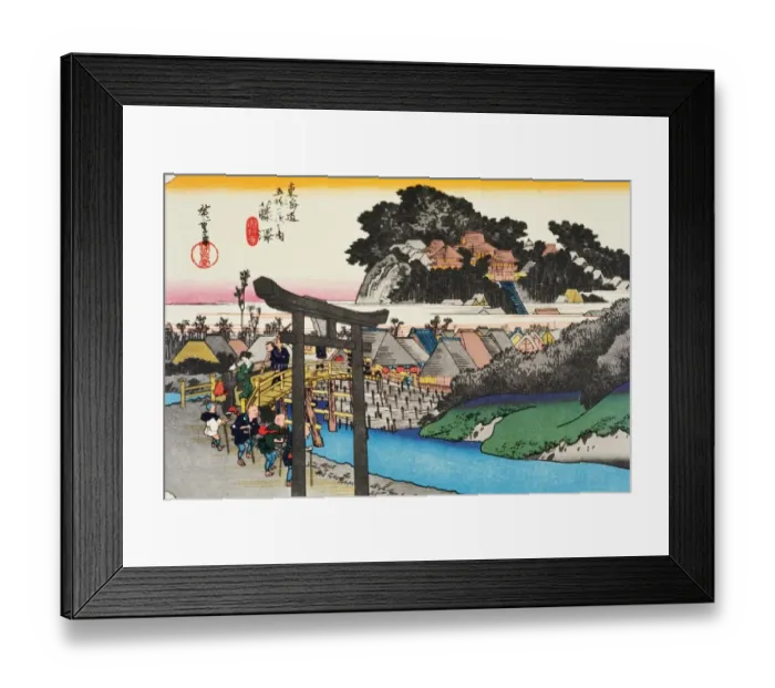 Framed Print : Scenery of Fujisawa in Edo Period, Painting, Woodcut, Japanese Wood Block Print Framed Print : Scenery of Fujisawa in Edo Period, Painting, Woodcut, Japanese Wood Block Print