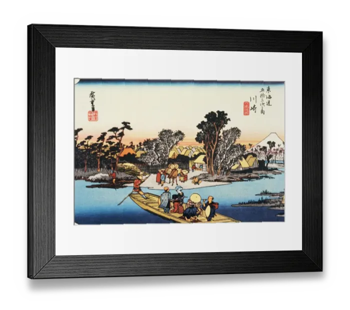 Framed Print : Scenery of Kawasaki in Edo Period, Painting, Woodcut, Japanese Wood Block Print