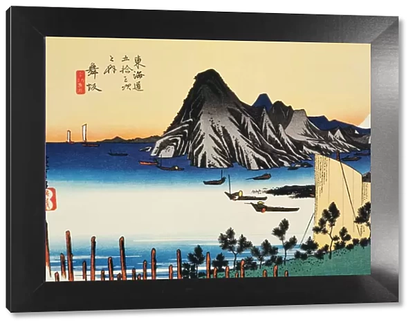 Scenery of Maisaka in Edo Period, Painting, Woodcut, Japanese Wood Block Print
